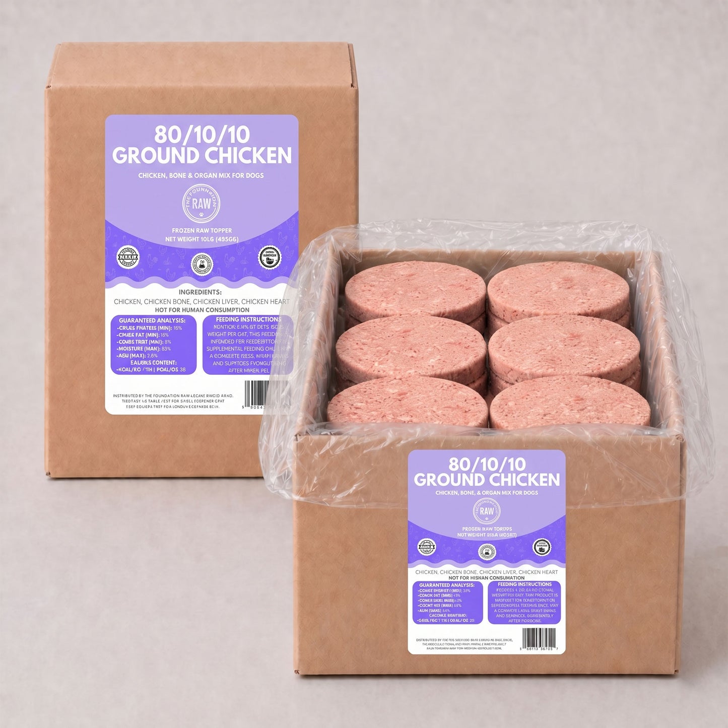 80/10/10 Chicken Raw Dog Food Patties