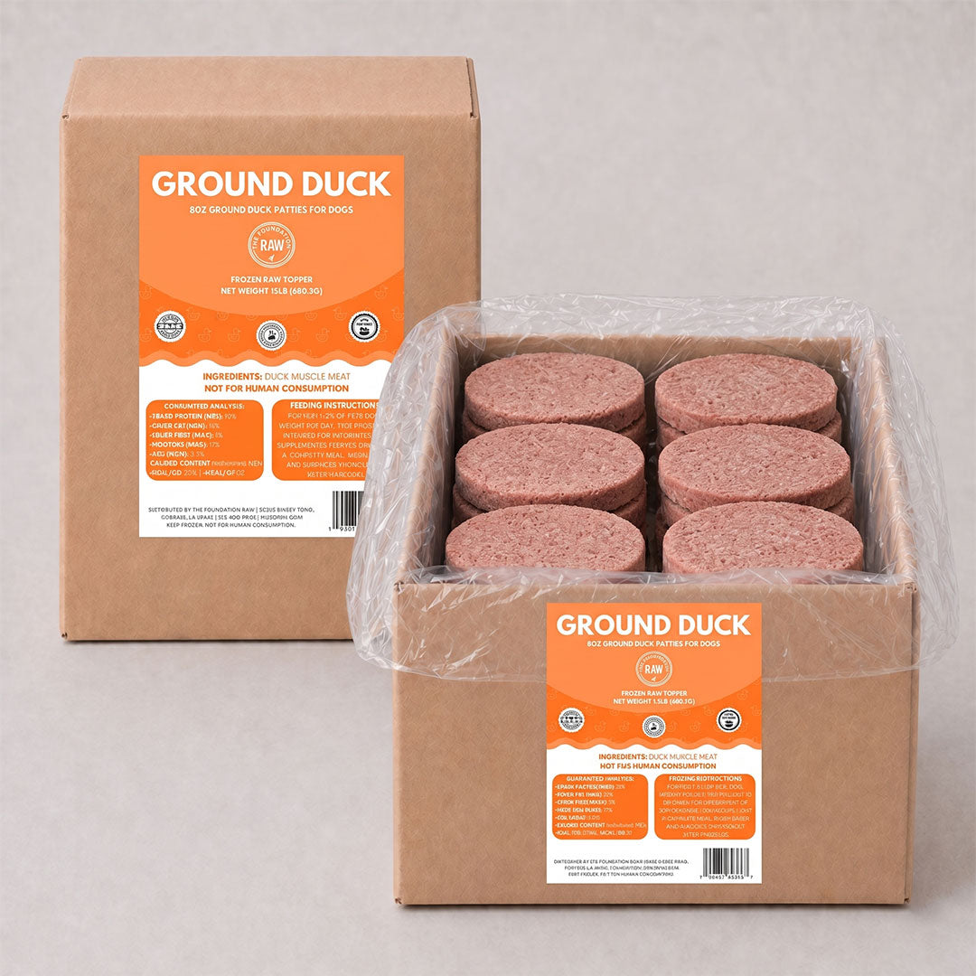 Duck Frozen Raw Dog Food Patties