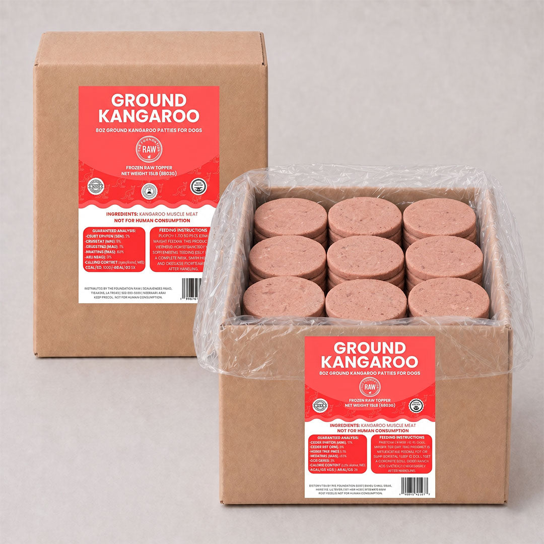 Kangaroo Frozen Raw Dog Food Patties