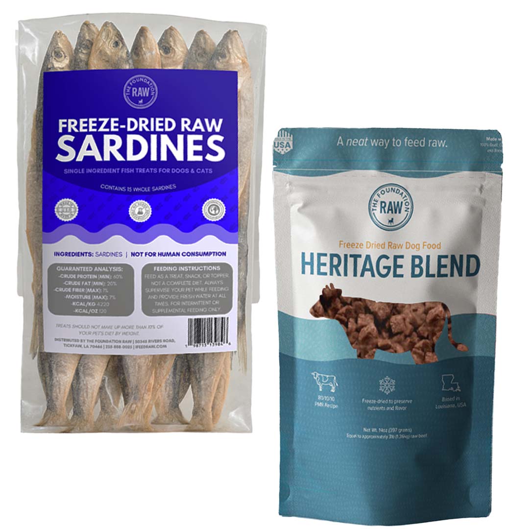 Bundle: Freeze Dried Heritage Blend (14oz) + Raw Sardines (8oz)