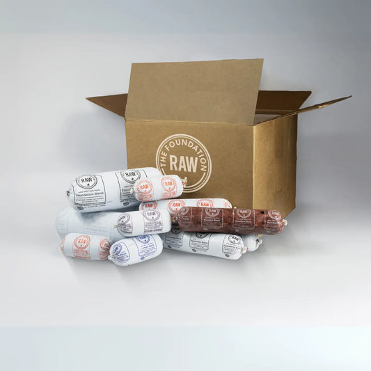 A box containing rolls of Foundation Blend, Premium Blend, Essential Blend, Classic Blend, Heritage Blend, and Ultimate Blend.