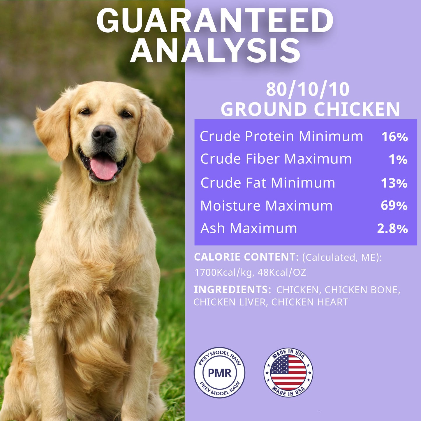80/10/10 Chicken Raw Dog Food Patties