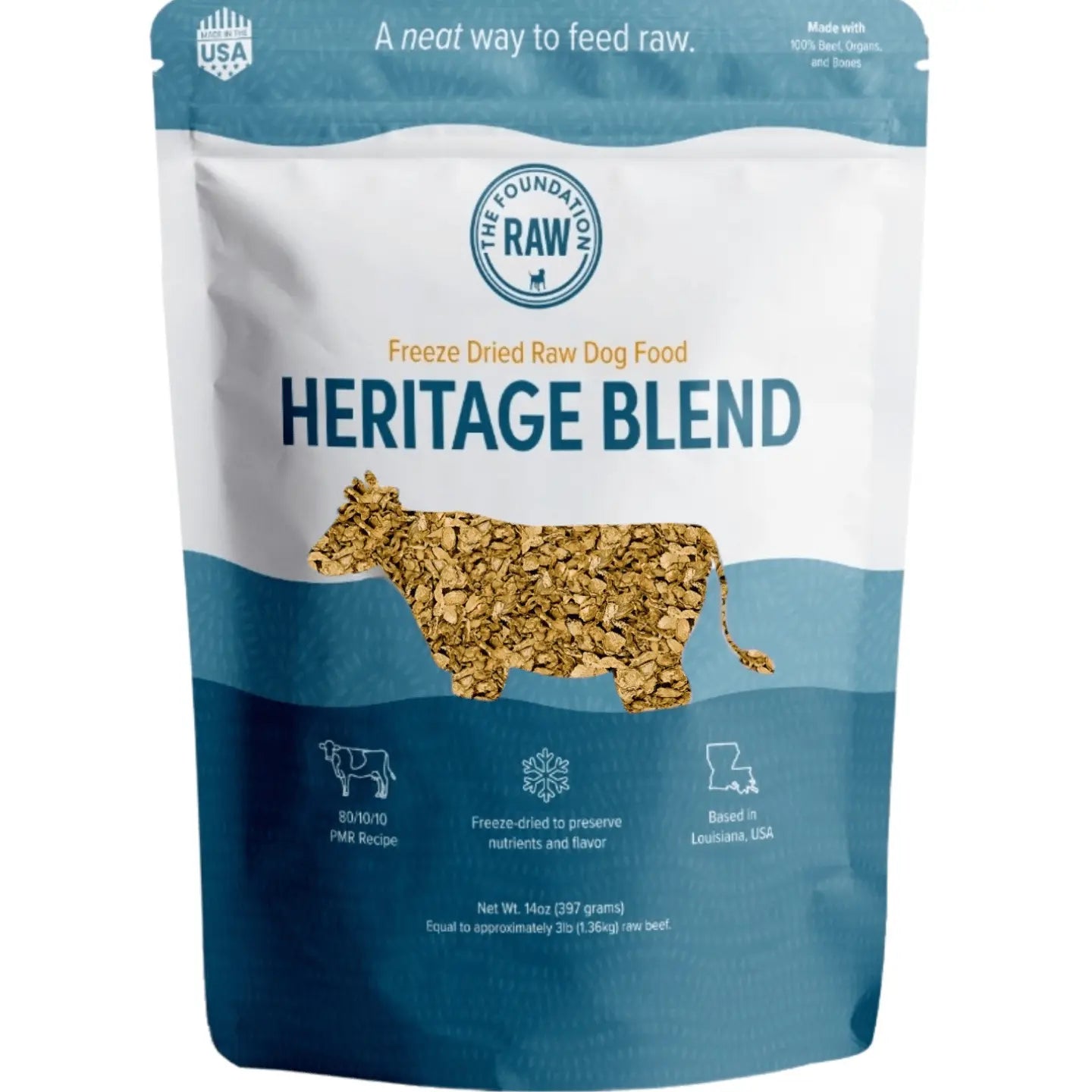 freeze dried heritage blend raw dog food dog food 80/10/10 PMR recipe USA dog food raw dog food