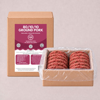 80/10/10 Pork Raw Dog Food Patties