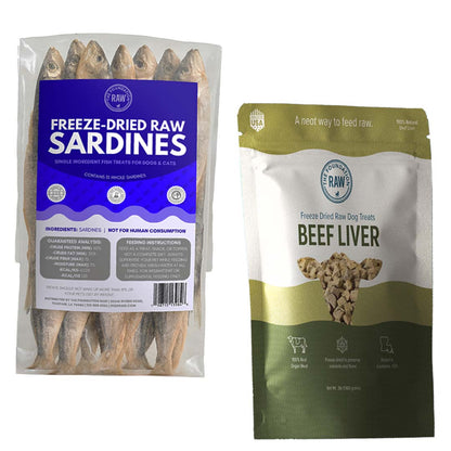 Bundle: Freeze Dried Beef Liver (14oz) + Raw Sardines (8oz)