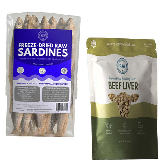 Bundle: Freeze Dried Beef Liver (14oz) + Raw Sardines (8oz)